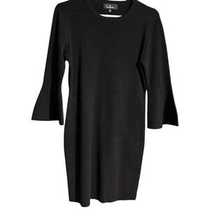 Lulus Black Shift with flounce sleeves
